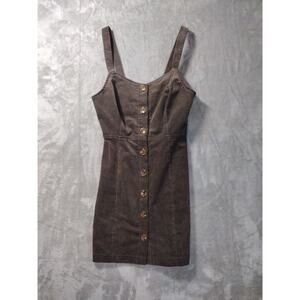 Altar’d State Dress Womens X-Small Brown Corduroy Bib Overall Mini Dress